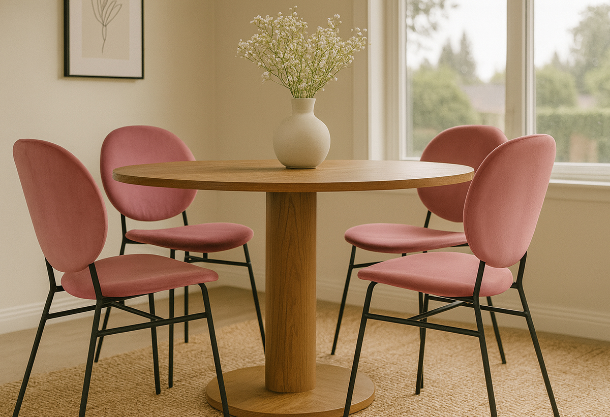 Απεικονίζεται μια τραπεζαρία με καρέκλες Casa.